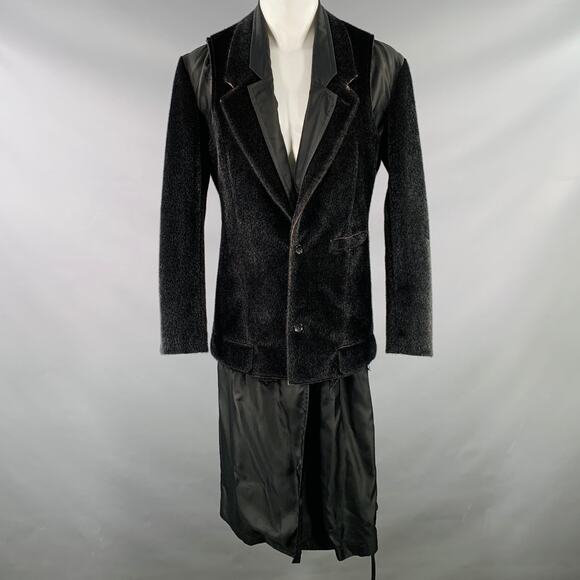 COMME des GARCONS HOMME PLUS Size M Black Faux Fur Removable Vest Jacket - Picture 1 of 12